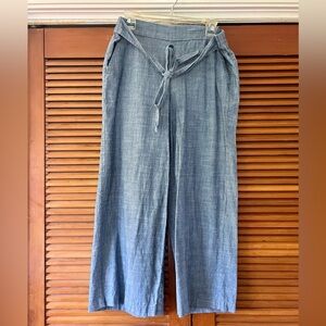 Cropped J. Crew Wide Leg Chambray pants